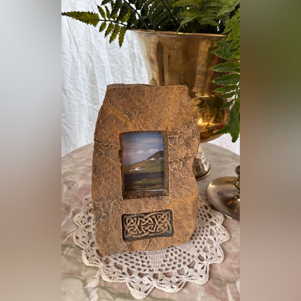 Faux Stone "Ancient Celtic Ruin" Picture Frame with Ireland Print